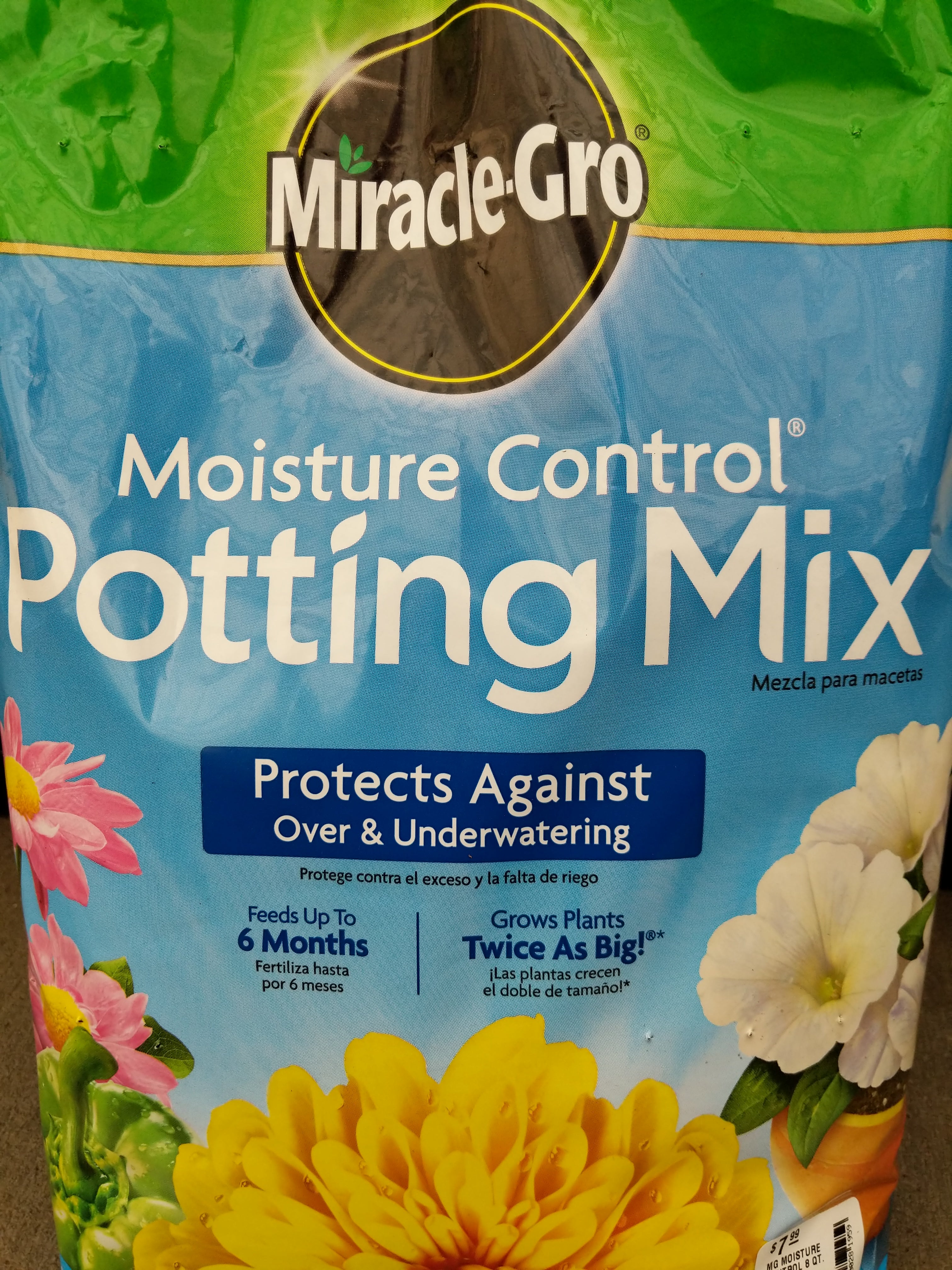 miracle-gro flower and plant potting mix Miracle Gro 8 qt. Moisture Control Potting Mix