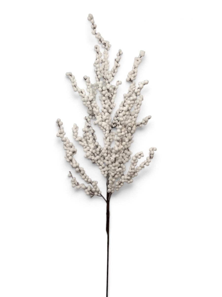 White Frosted Dewberry Spray 32''