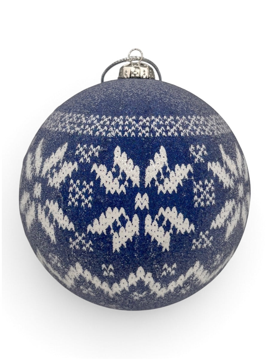 Blue/White Snowflake Ball Ornament 120mm.