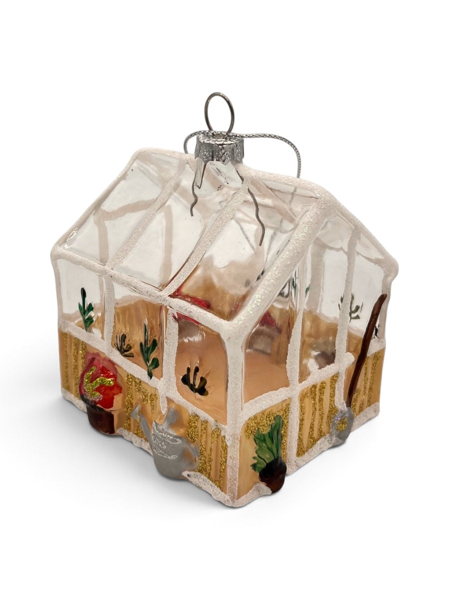 Greenhouse Glass Ornament 3.25''