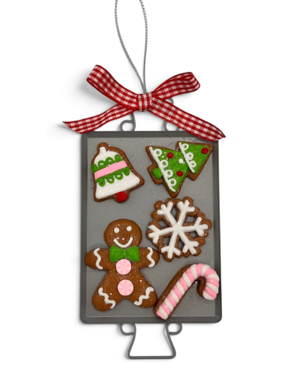 Gingerbread Cookie Baking Sheet Ornament 6.75''