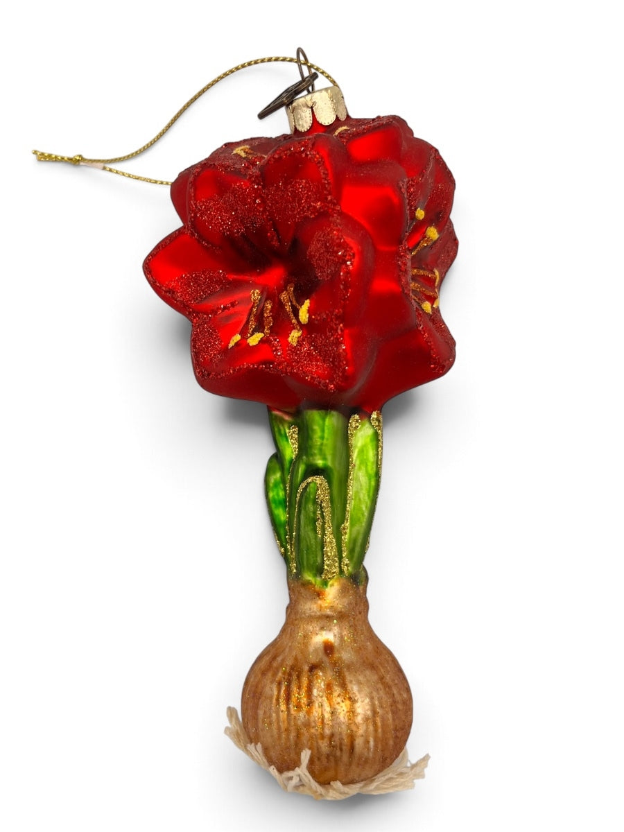 Red Amaryllis Bulb Ornament 6''