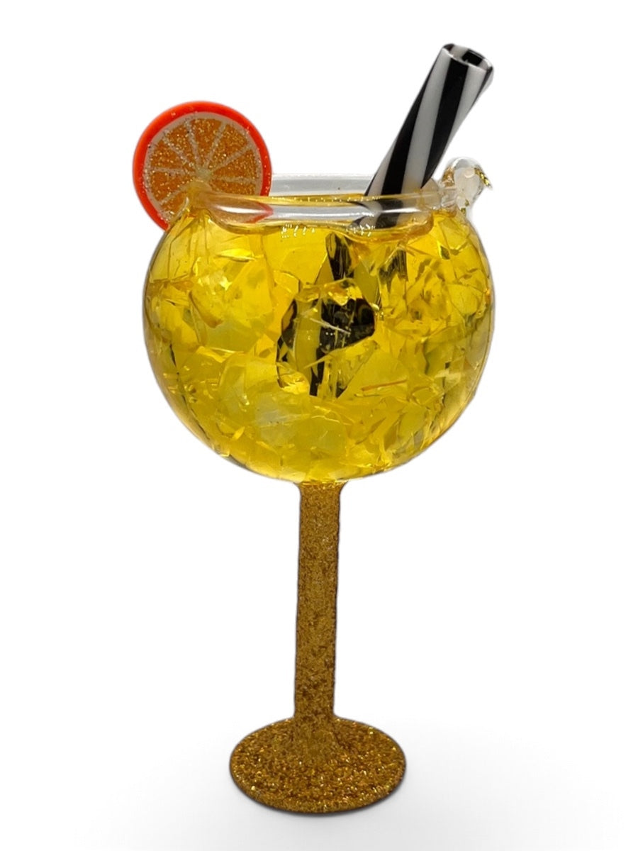Orange Spritzer Glass Ornament 4.25''