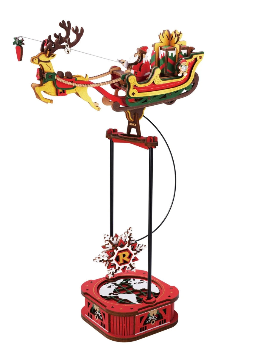 Robotime Santa on Sleigh Wooden Model