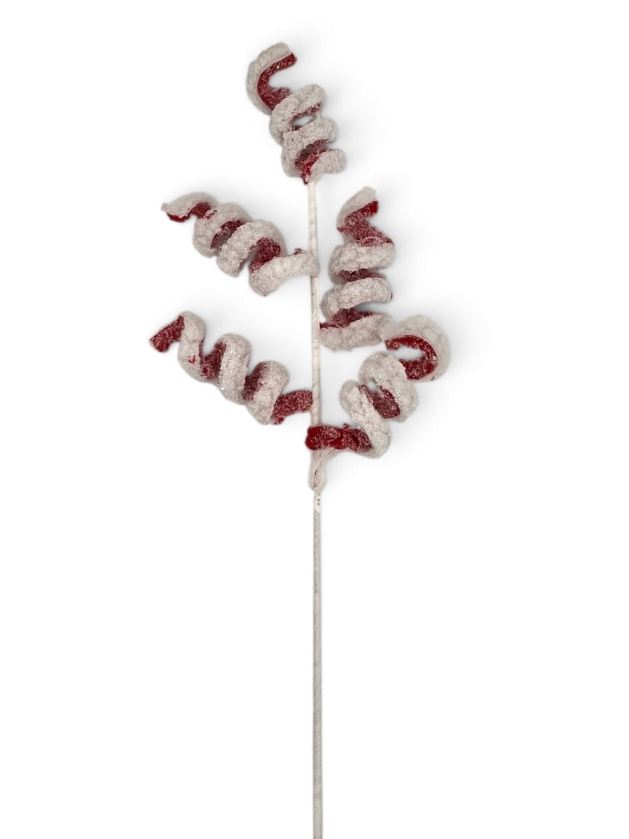 Red/White Curly Snow Spray 22.5''