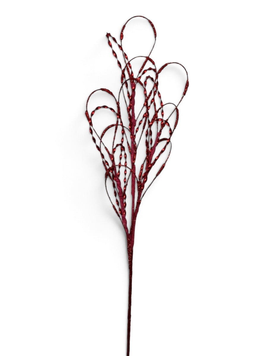 Red Glitter Loops Spray 29''
