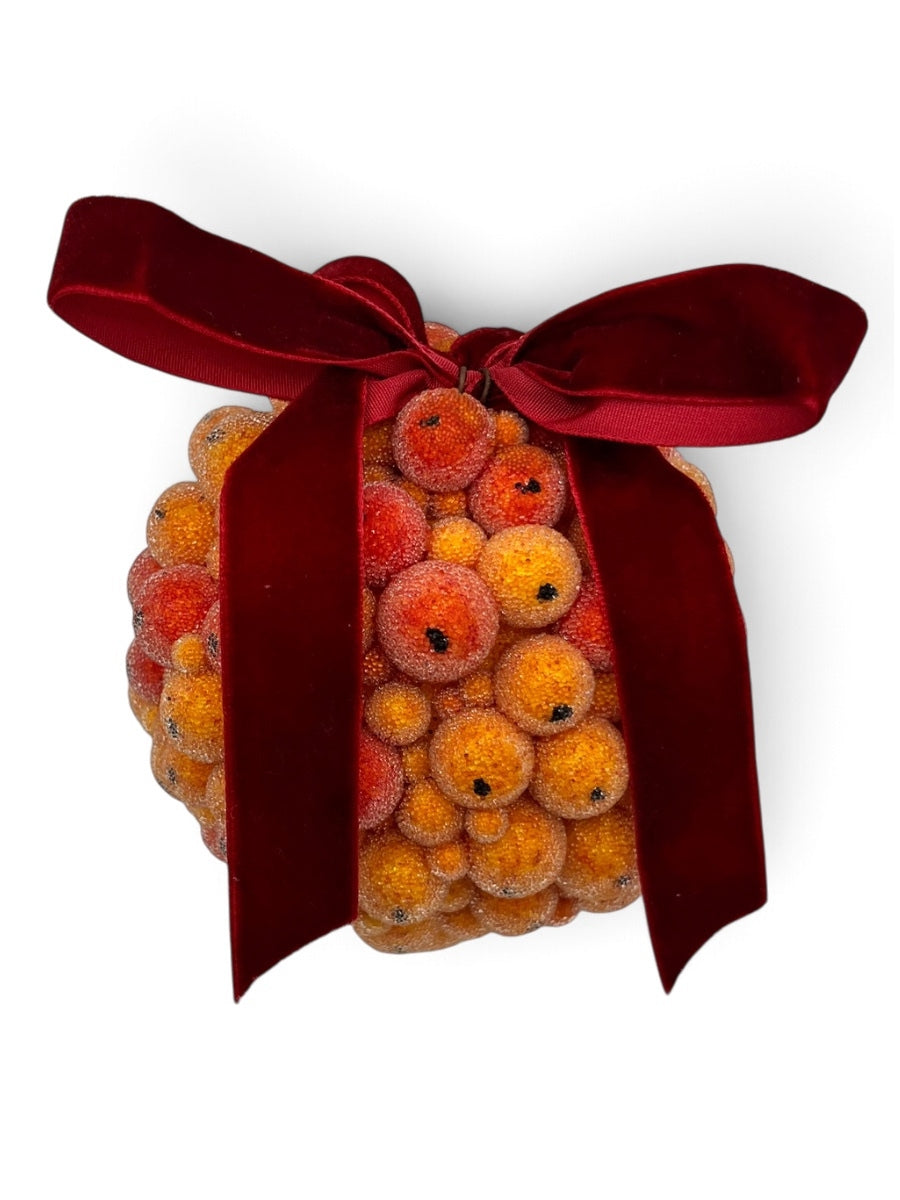 Beaded Berry Ball Citrus Ornament 4''