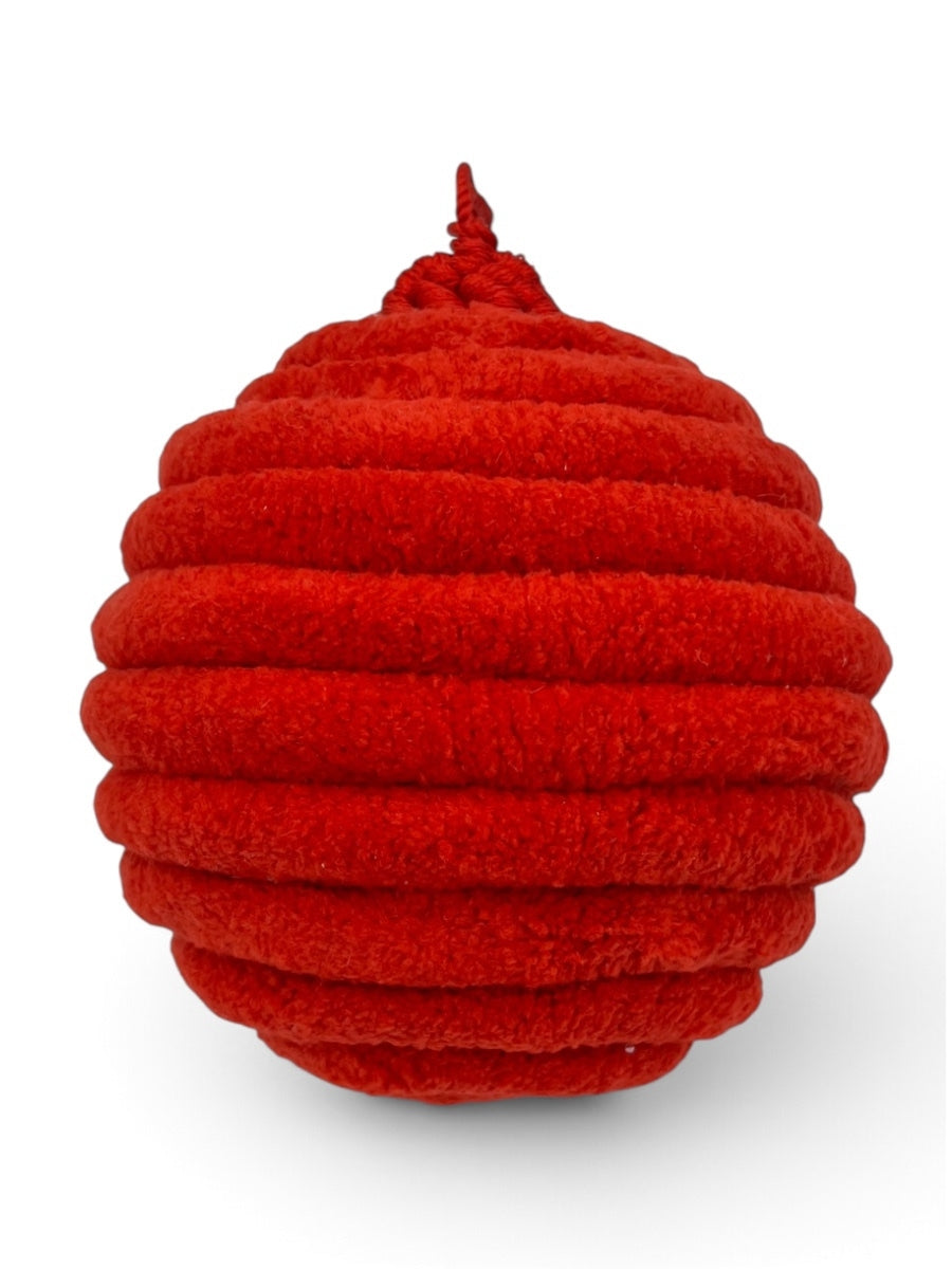 Red Chenille Ball Ornament 4''