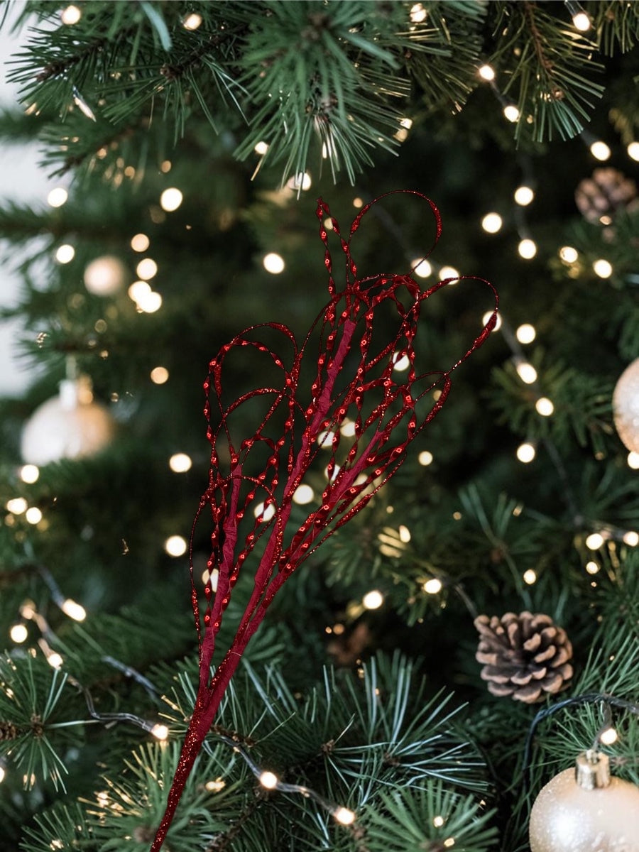 Red Glitter Loops Spray 29''
