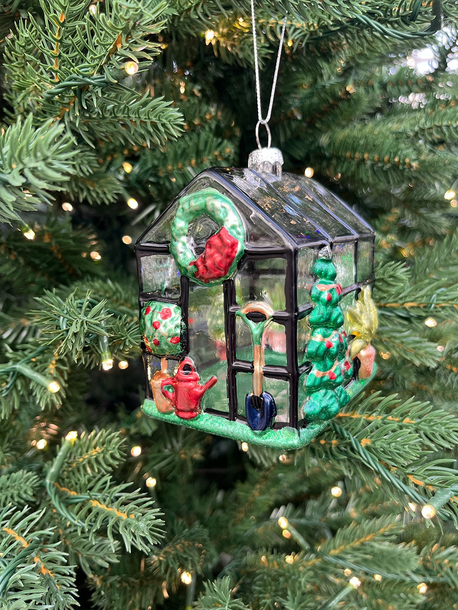 Greenhouse Glass Ornament 4.75''