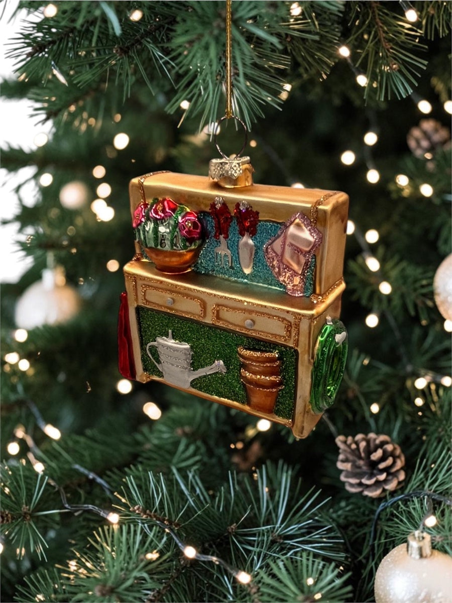 Potting Table Glass Ornament 4''