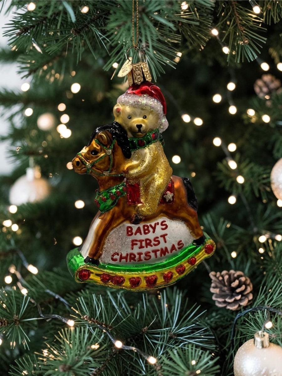 Teddy on a Rocking Horse Ornament