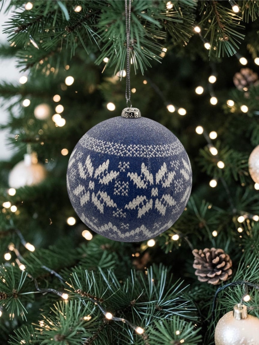 Blue/White Snowflake Ball Ornament 120mm.