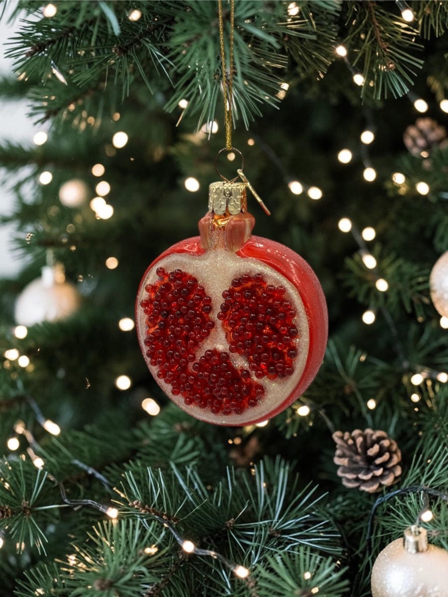 Pomegranate Glass Ornament 3.25''
