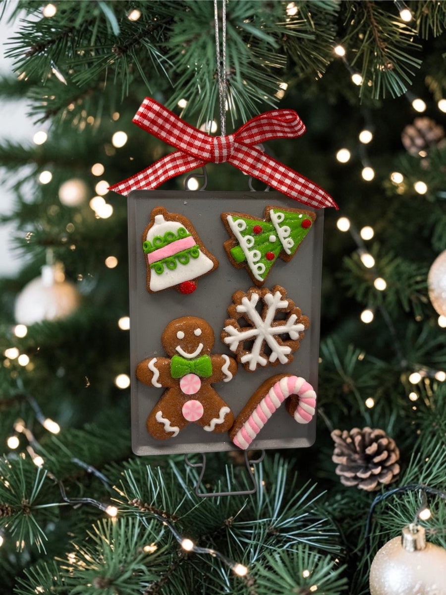 Gingerbread Cookie Baking Sheet Ornament 6.75''