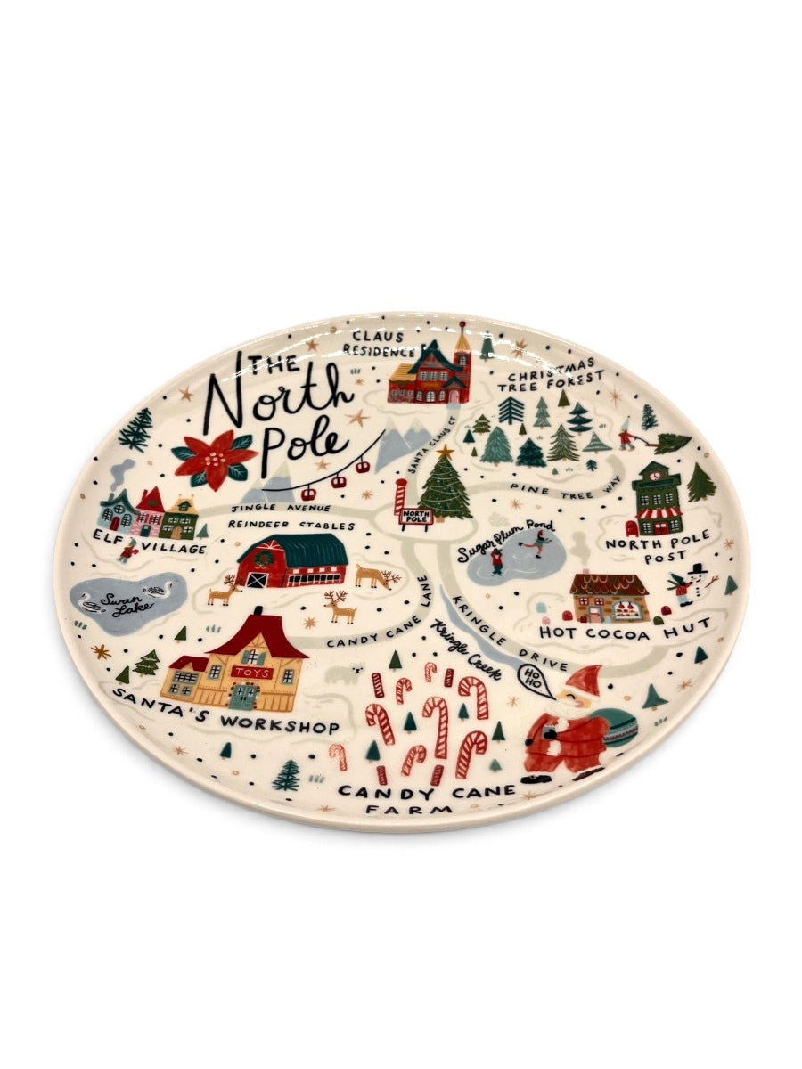 North Pole Scene Round Plate 11''