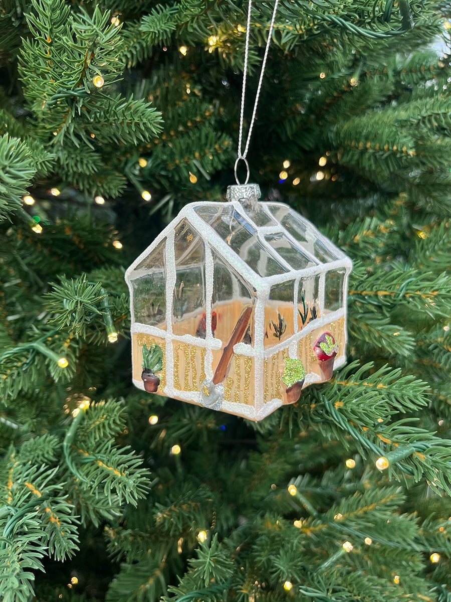 Greenhouse Glass Ornament 3.25''