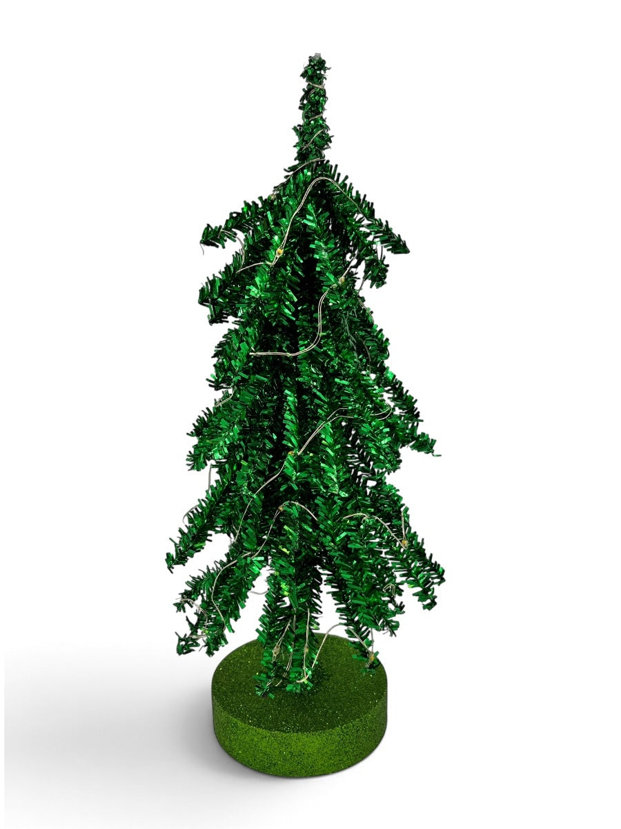 Green LED Micro Tinsel Branch Tree