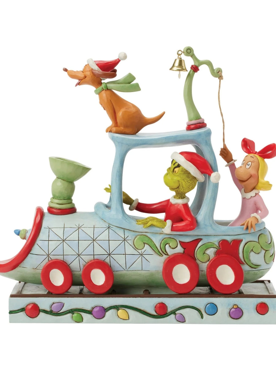 Grinch, Max & Cindy on Train Figurine