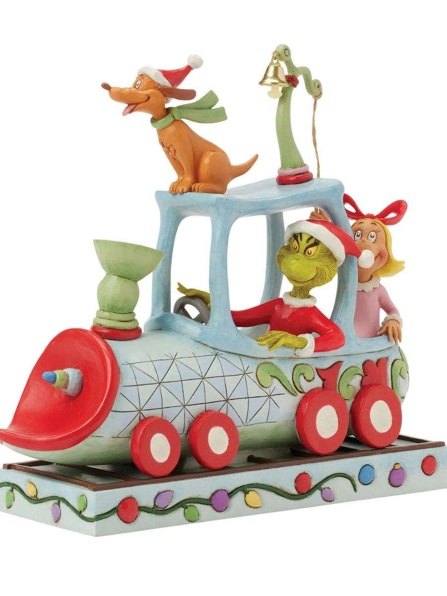 Grinch, Max & Cindy on Train Figurine