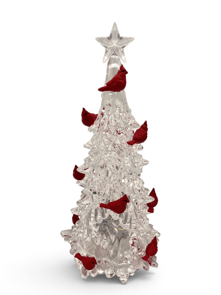 Clear/Red LED Tree w/ Cardinals – Watson's Greenhouse