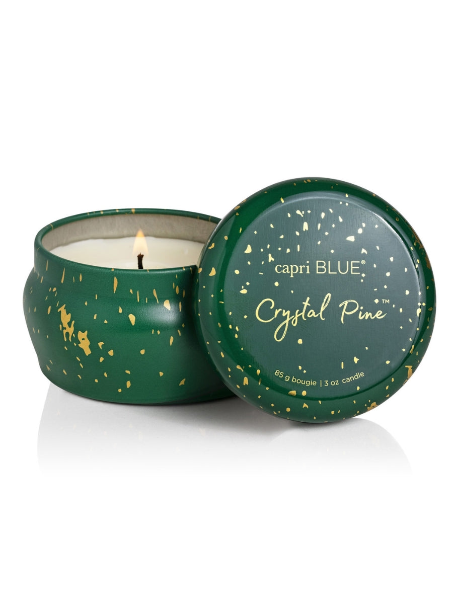 Capri Blue Glimmer Crystal Pine Candle - Mini Tin