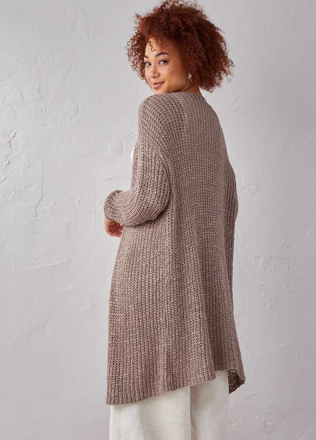 Beige Dana Rib Cardigan