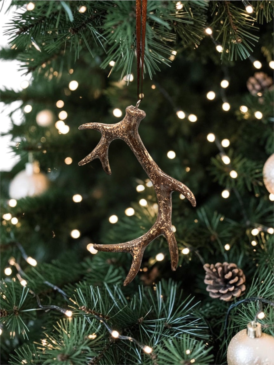Deer Antler Resin Ornament 5'' Asst. of 2