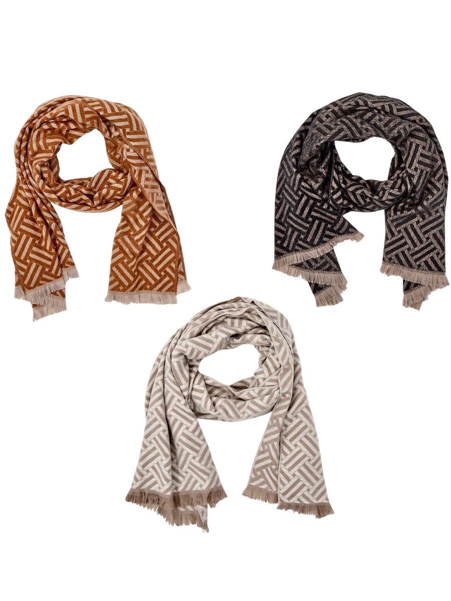 Two'sCoDouble Sided Patterned Scarf