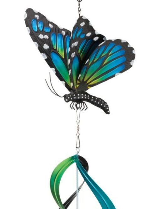 Blue Monarch Hanging Wind Spinner
