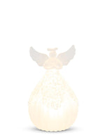Frosted Ribbed Glass LED Angel with Beads