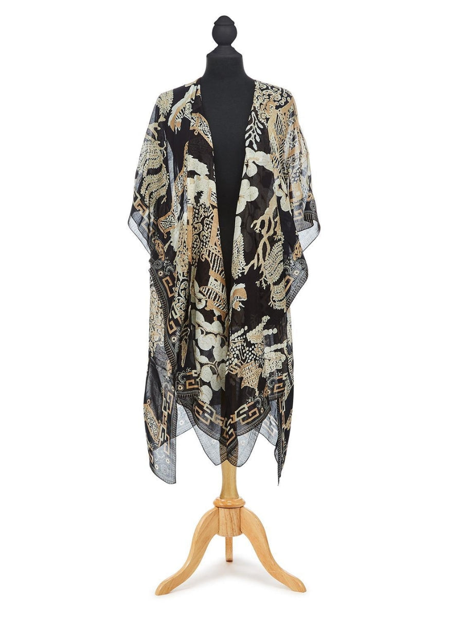 Giant Willow Black Long Kimono