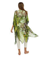 Lime Hydrangea Print Long Kimono