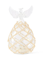 Glass LED Angel with Gold Beads Lattice
