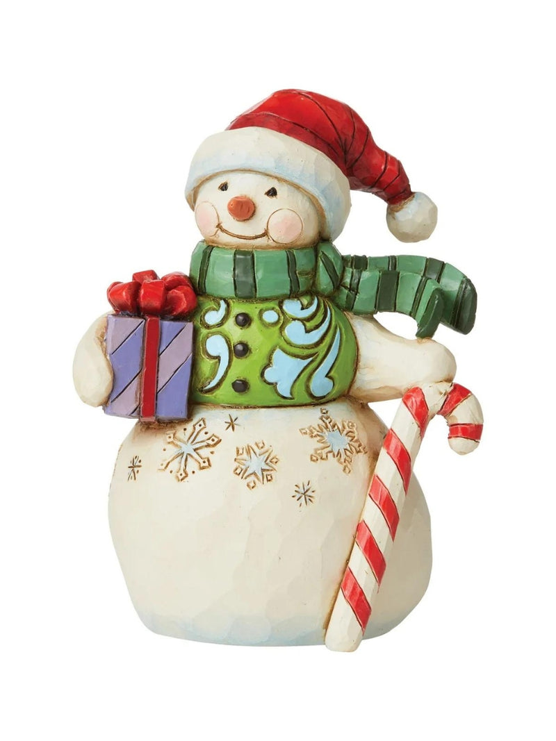 Mini Snowman with Gift & Candy Cane