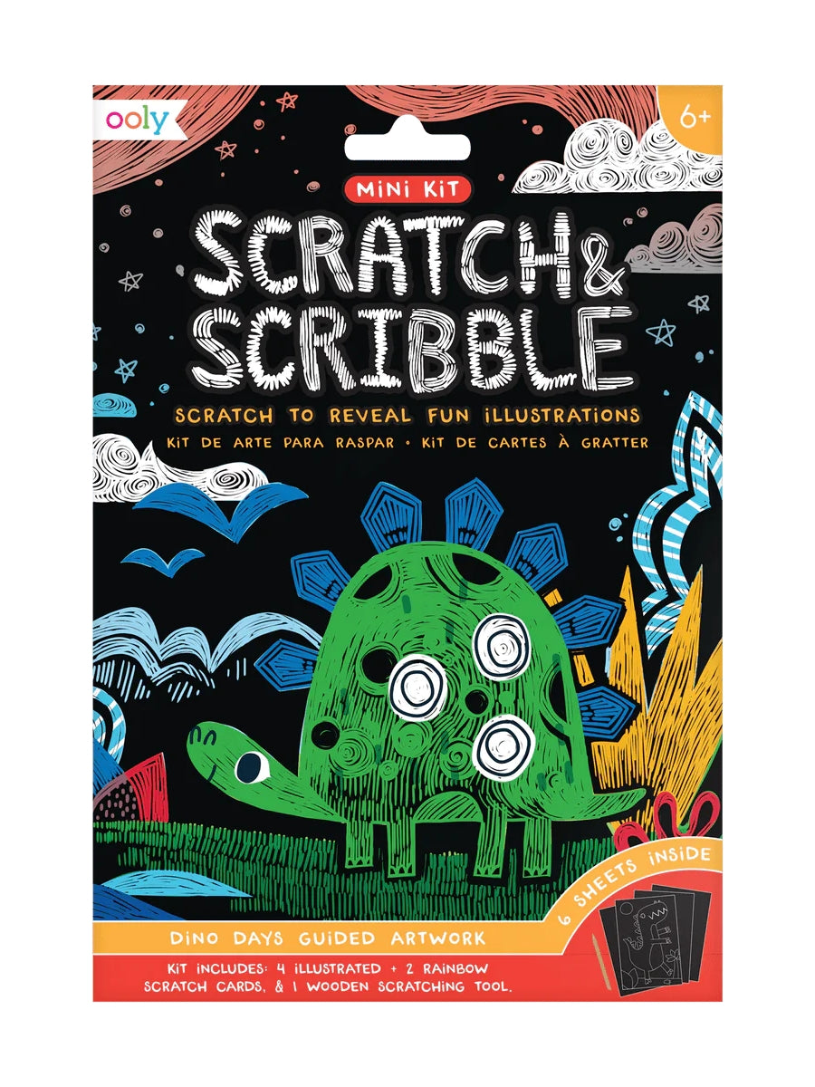 Dinosaur Days Scratch and Scribble Mini Scratch Art Kit