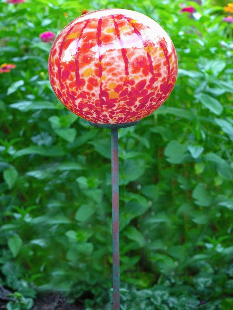 Orange Lollipop Globe Stake 8"