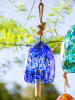 Blue Glass Garden Bell