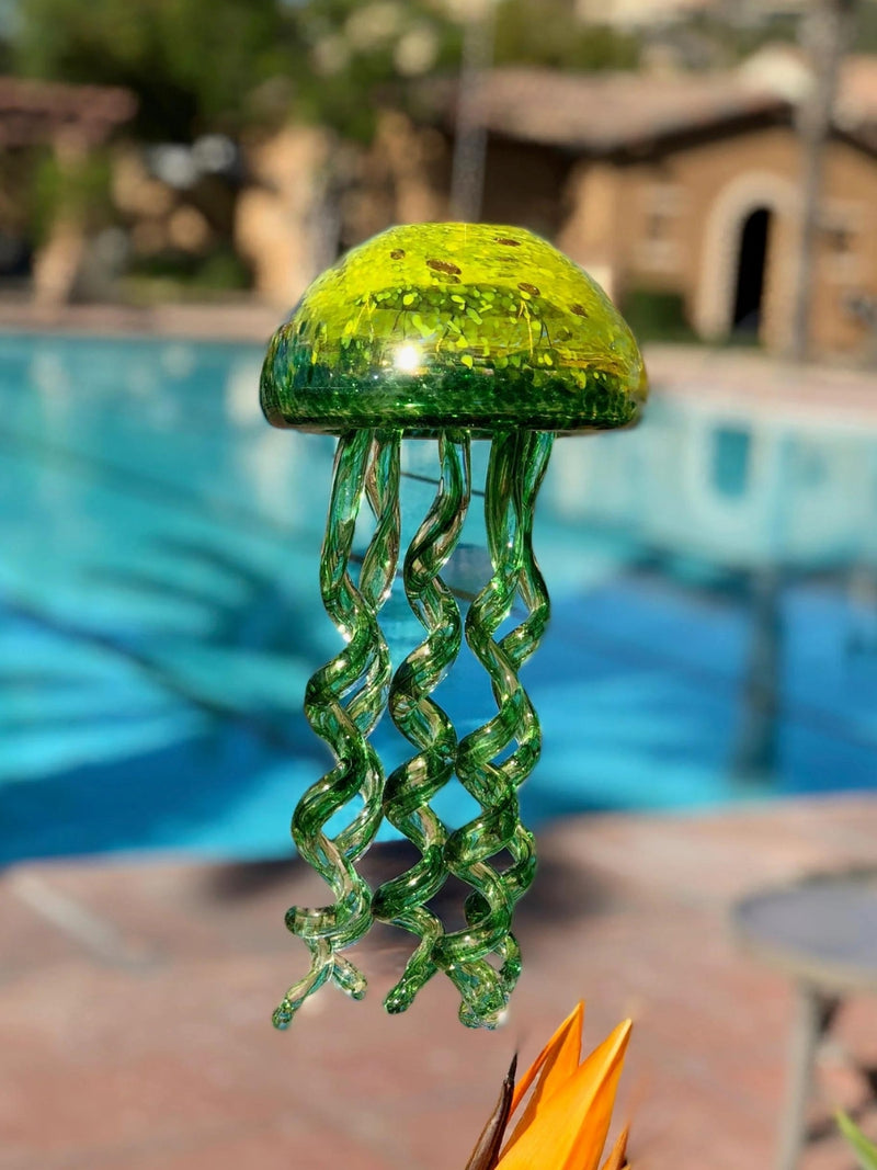 Yellow & Green Glass Jellyfish