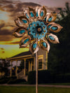 Copper & Verdigris Bloom Solar Wind Spinner