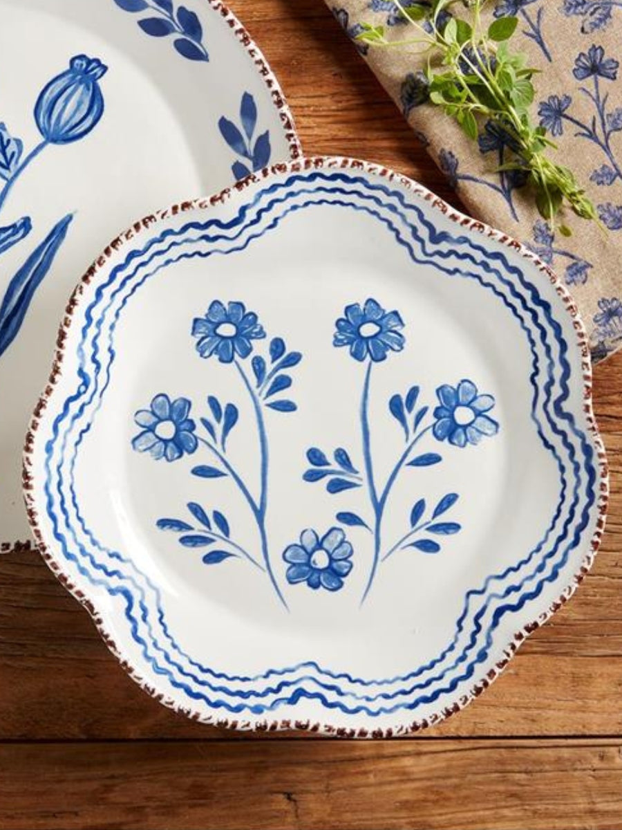 Blue Floral Platter