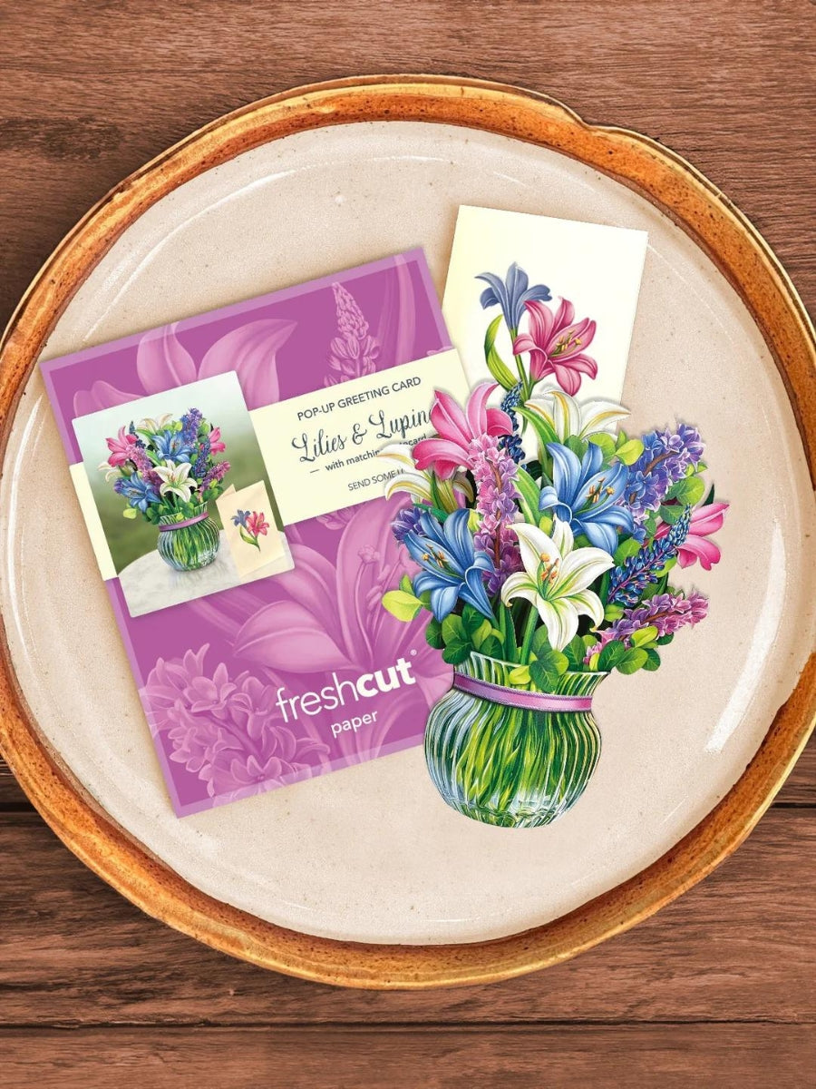 Mini Lilies & Lupines Pop-Up Bouquet