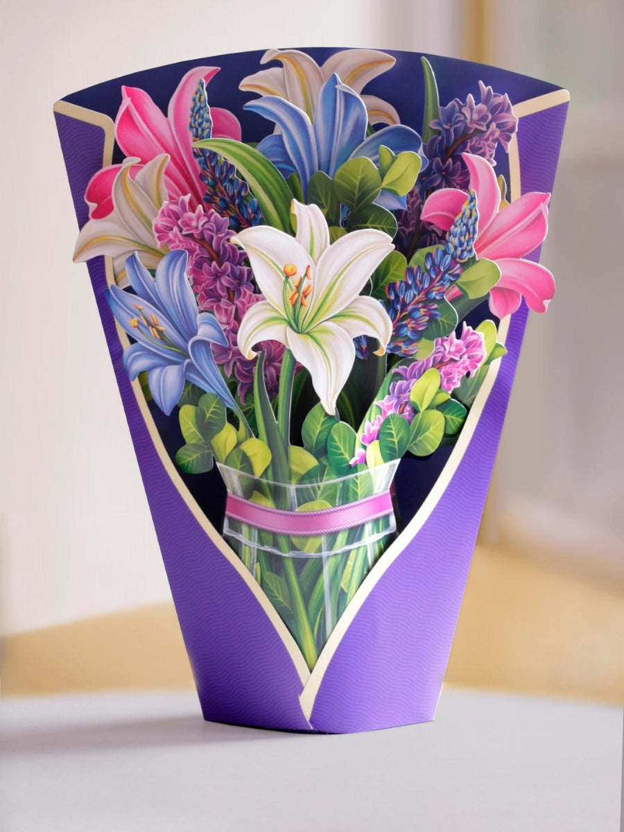 Lilies & Lupines Pop-Up Flower Bouquet