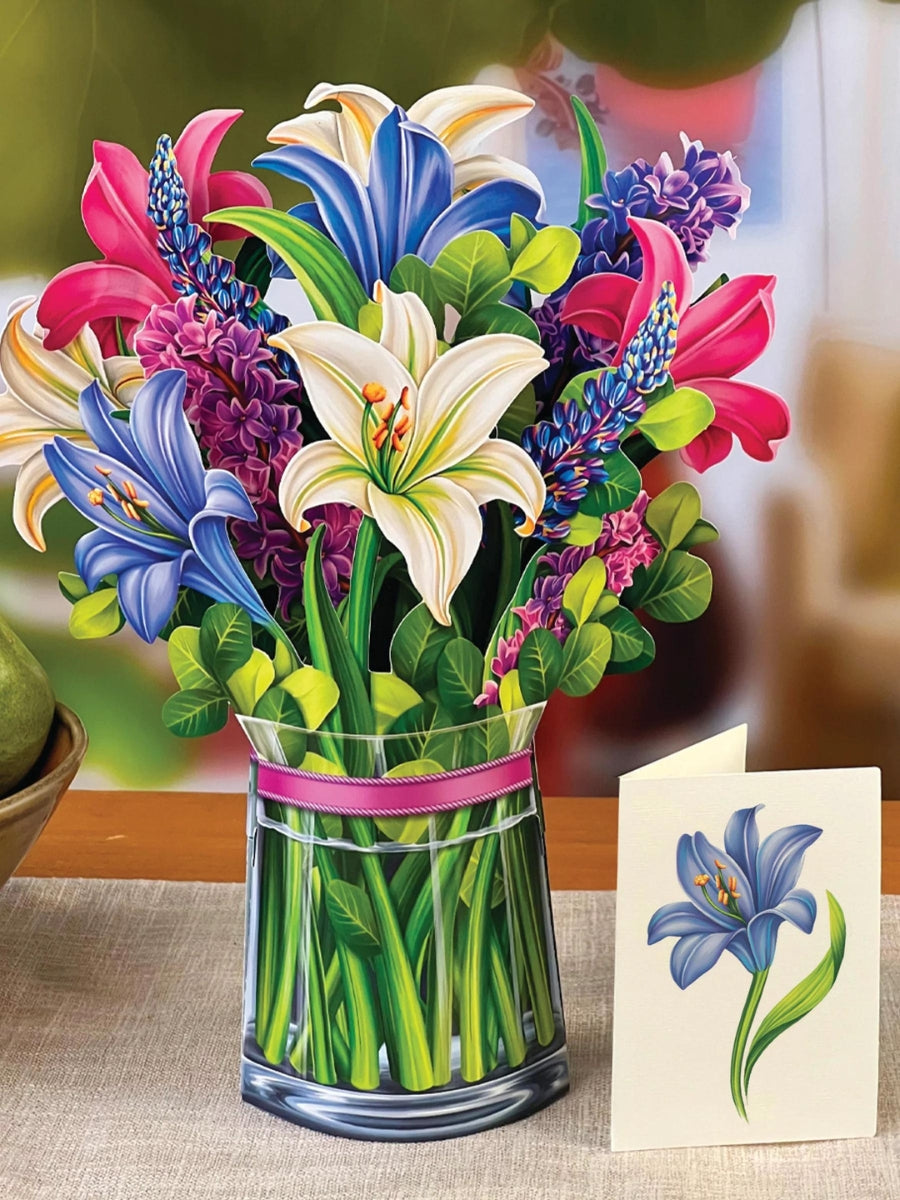 Lilies & Lupines Pop-Up Flower Bouquet