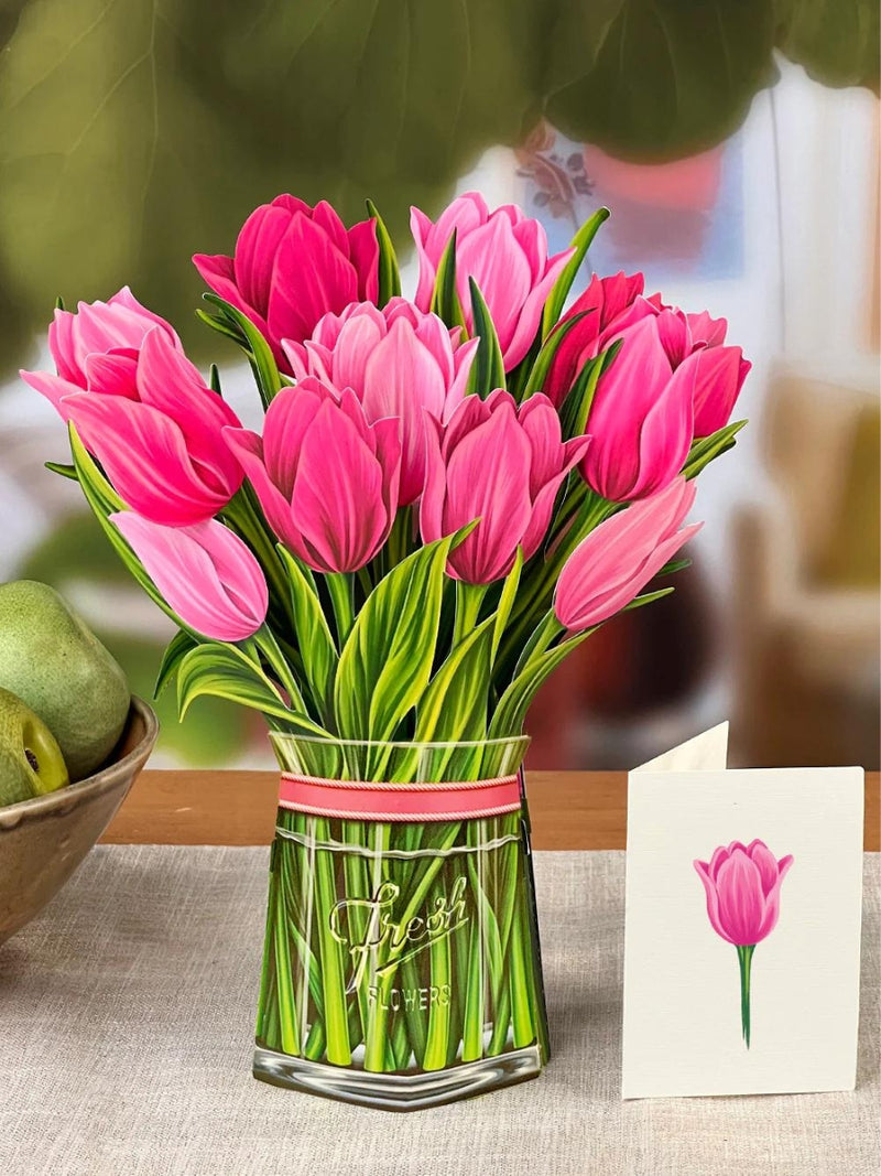 Pink Tulips Pop-Up Flower Bouquet