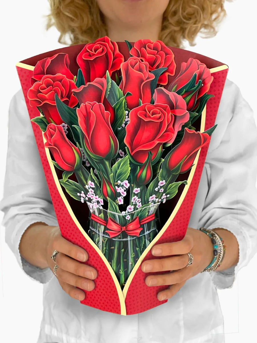 Red Roses Pop-Up Flower Bouquet – Watson's Greenhouse