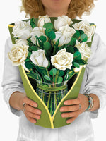White Roses Pop-Up Flower Bouquet