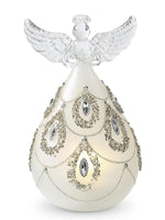 LED Glass Angel with Silver Jewels