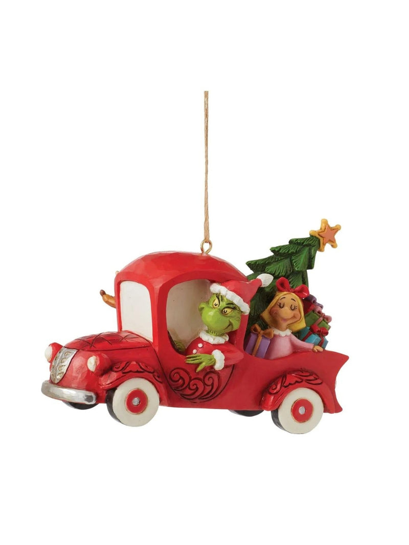 Grinch in Red Truck Ornament