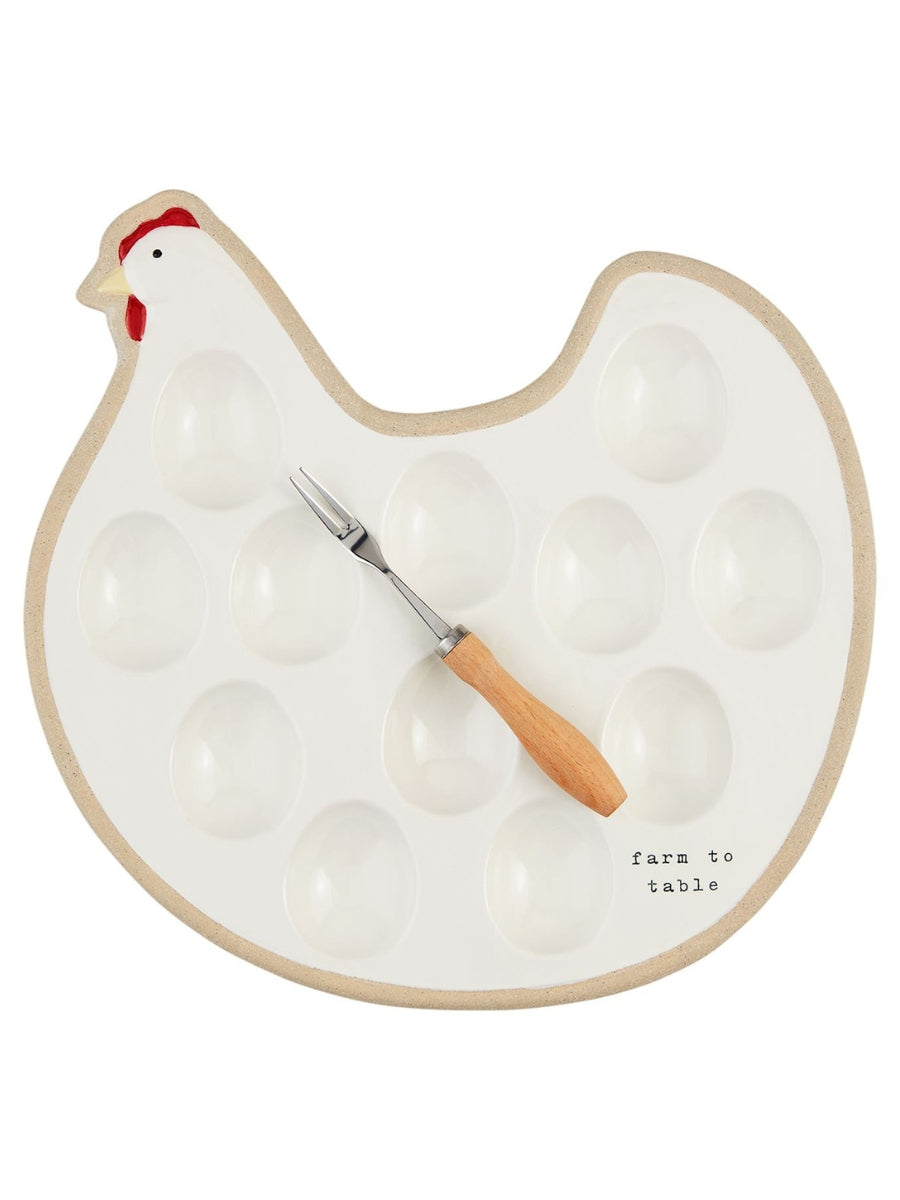 Hen Deviled Egg Plate Set